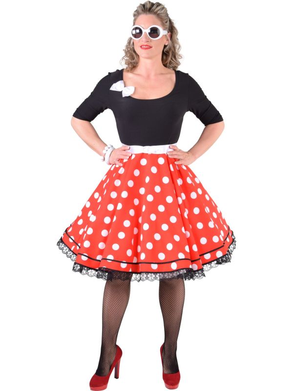 Jurk stippen jaren 50 vrouwen main product photo