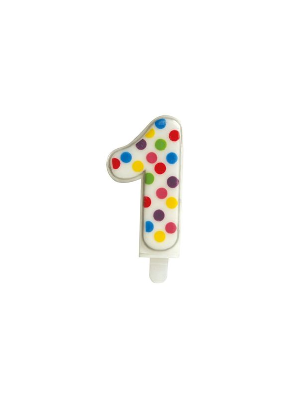 Kaars 1 jaar confetti main product photo