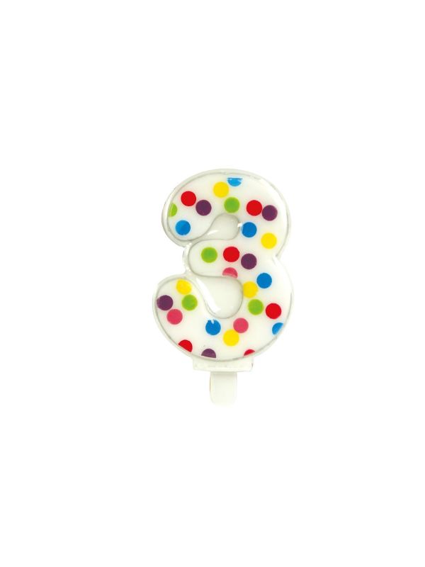 Kaars 3 Jaar Confetti main product photo