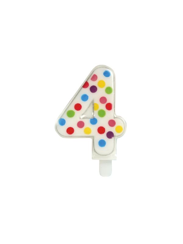 Kaars 4 jaar confetti main product photo