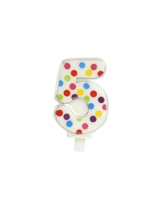 Kaars 5 jaar confetti main product photo