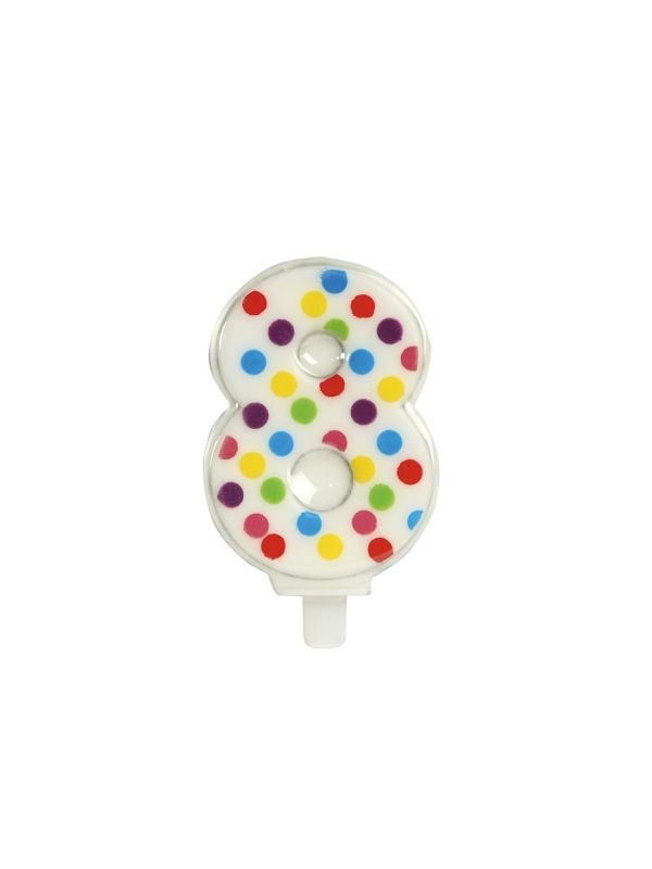 Kaars 8 jaar confetti main product photo