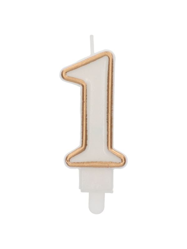 Kaars Cijfer 1 Chique Goud