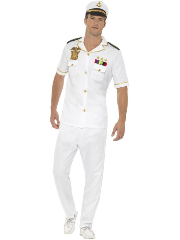 Kapitein outfit heren wit