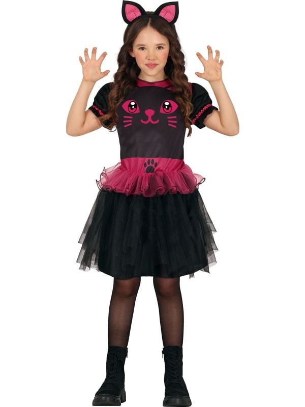 Kat outfit kind zwart roze main product photo