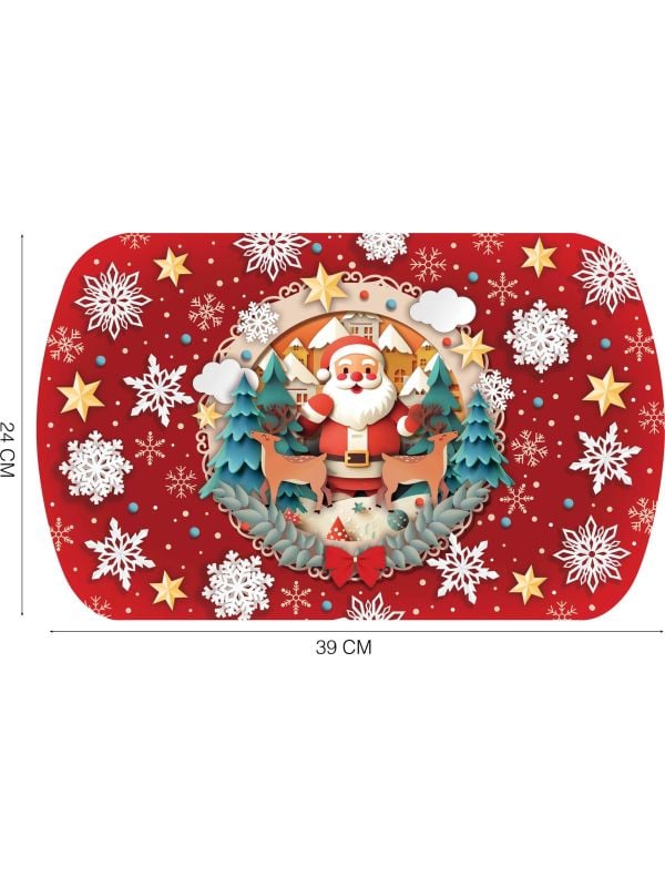 Kerst dienblad klassieke kerstman rood