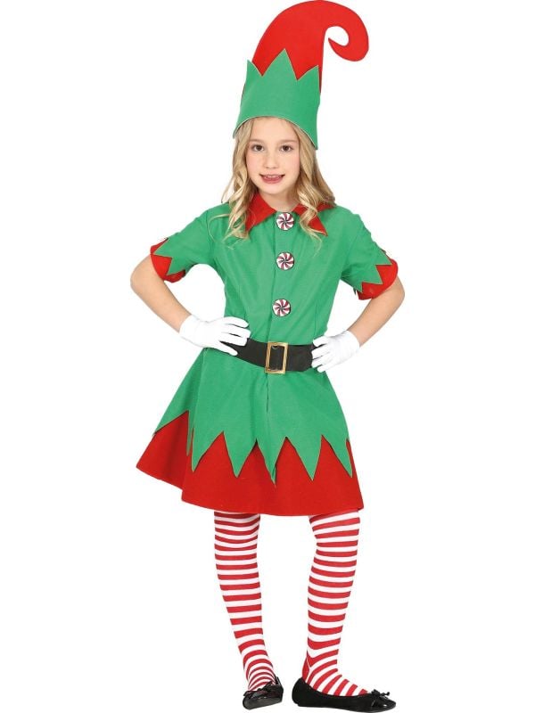 Kerst elf meisjesjurk kind