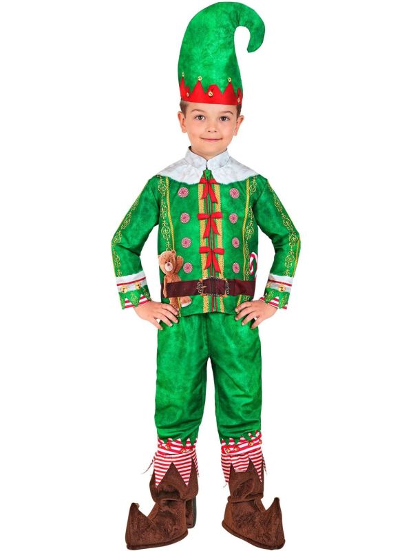 Kerst Elf Pak Groen Kinderen Jongens Meisjes