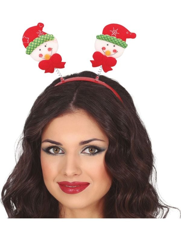 Kerst hoofdband met sneeuwpoppen