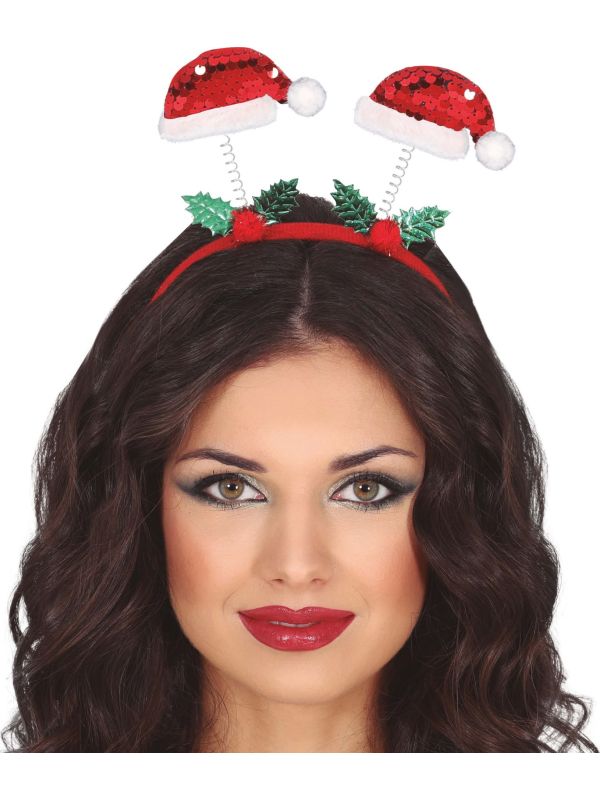 Kerst hoofdband pailletten rood main product photo