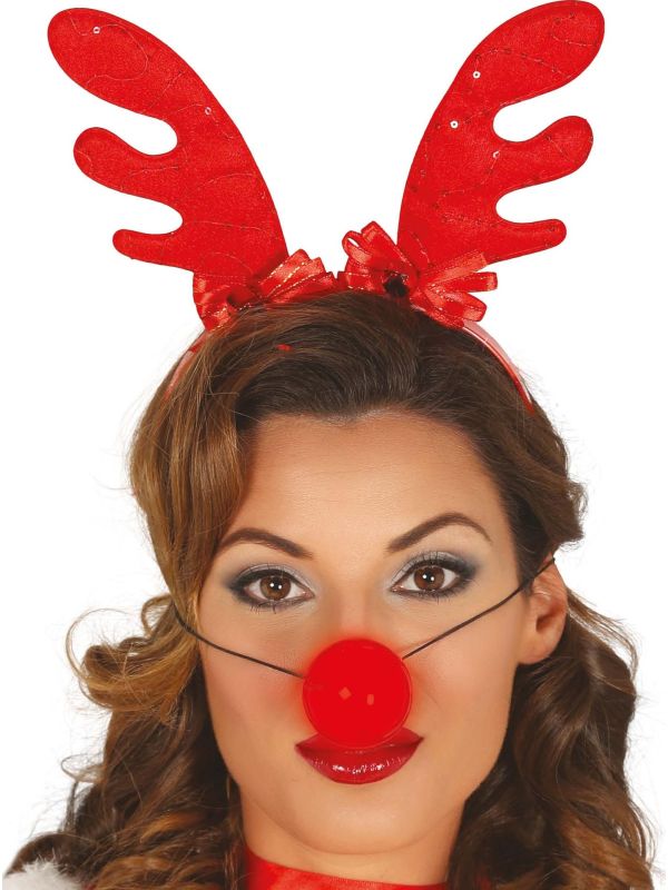 Kerst rendier hoofdband met verlichte neus