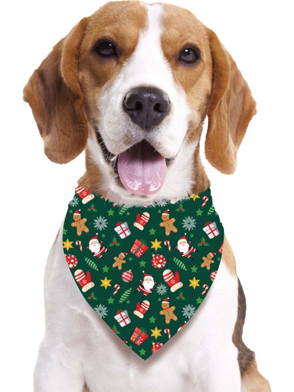 Kerstbandana voor honden groen main product photo