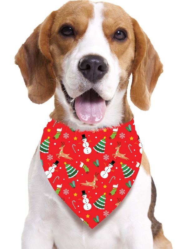 Kerstbandana voor honden rood
