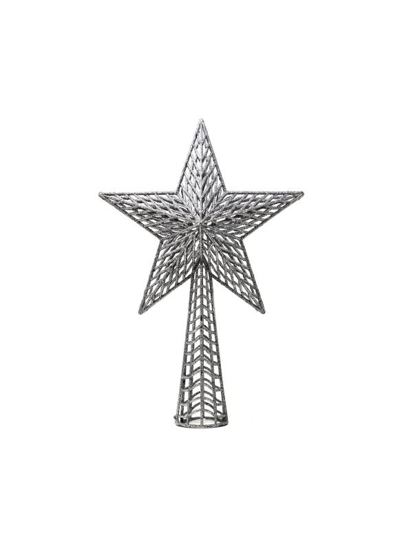 Kerstboom topper ster glitter zilver 37cm main product photo
