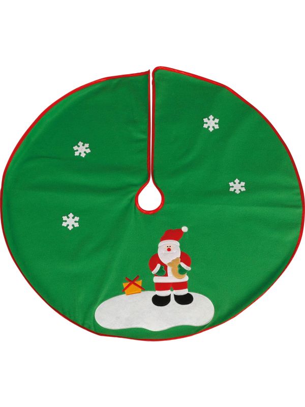 Kerstboomkleed met kerstman groen 90cm