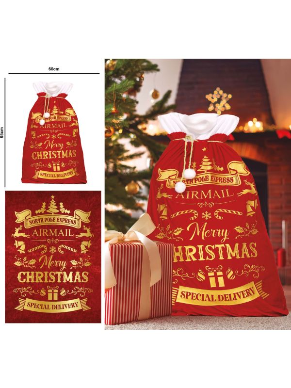 Kerstcadeau zak rood merry christmas