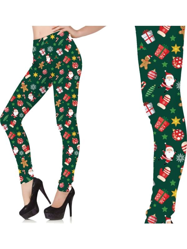Kerstlegging met print dames groen fout