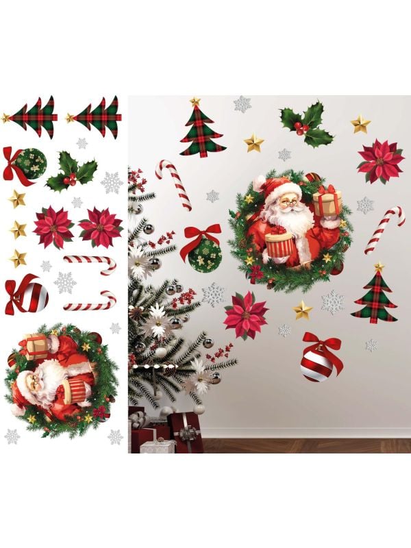 Kerstman klassiek muurstickers