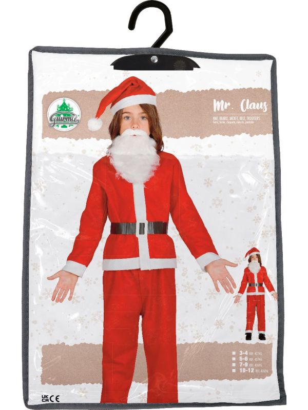 amropi Baby Jongens Kerst 4 Stks Jassen Tops Broek Hoed Sokken Warm Kerstman Outfit Kleding Sets, Rood en Wit, 12-18 maanden