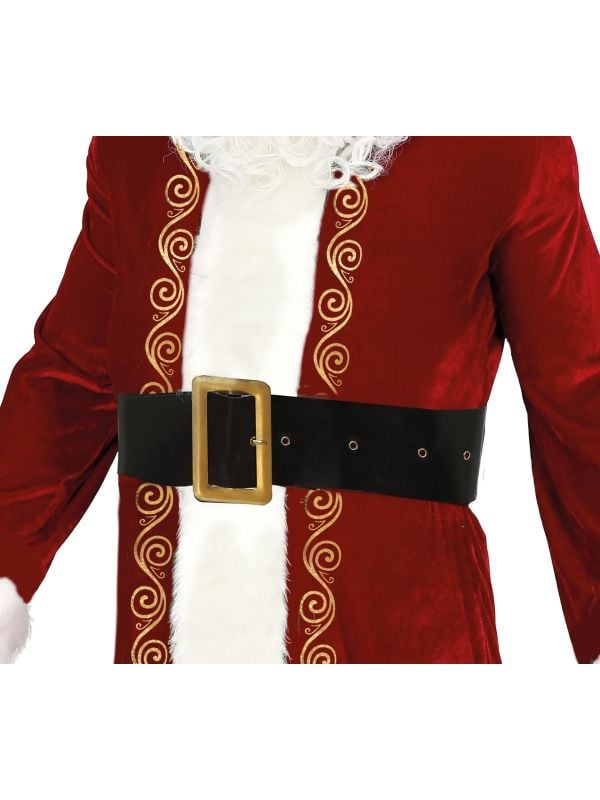 Kerstman riem zwart extra breed main product photo