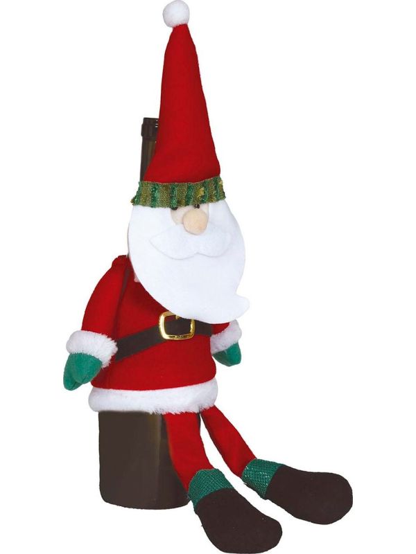 Kerstman wijnfles versiering 45cm