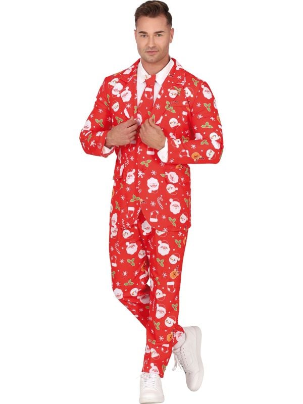 Kerstmis maatpak volwassenen rood