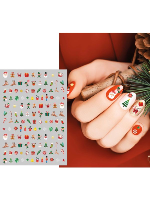 Kerstmis nagelstickers kerst iconen