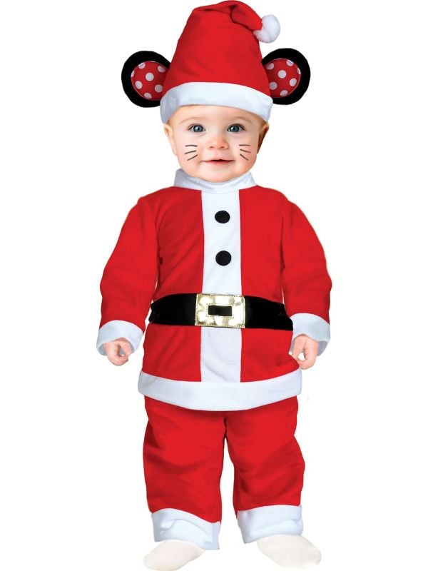 Kerstmuis baby kostuum