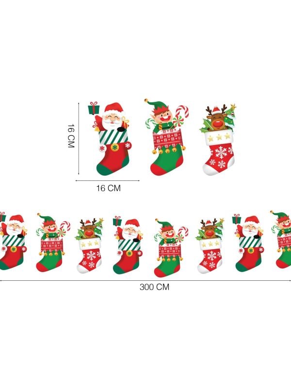 Kerstsokken feestslinger 3m