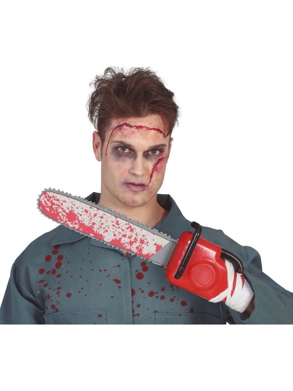 Kettingzaag handschoen met bloed halloween