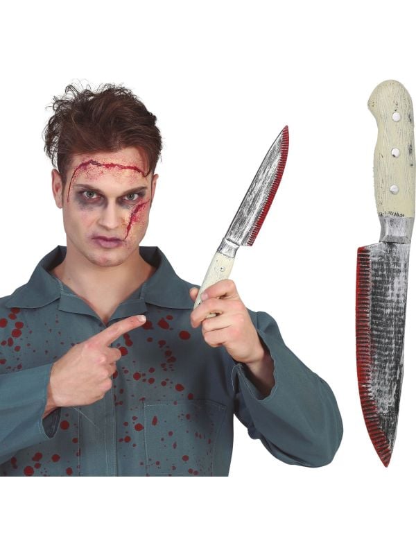 Keukenmes met bloed 33 cm halloween