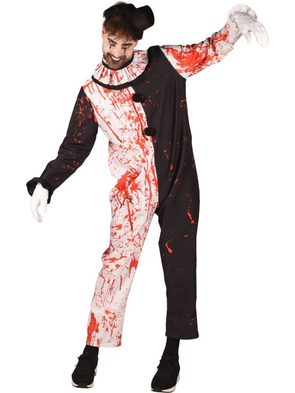 Killer Clown Kostuum Heren Zwart Wit Halloween