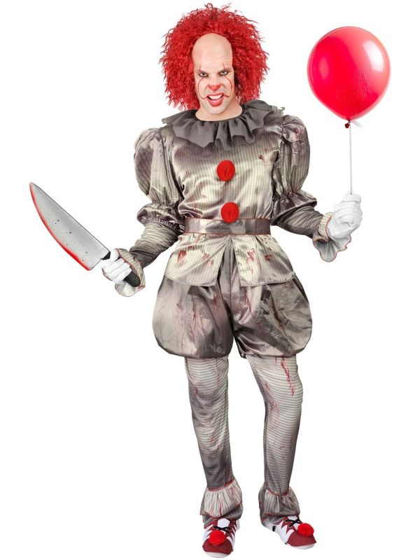 Killer Clown Pak Halloween Grijs Heren
