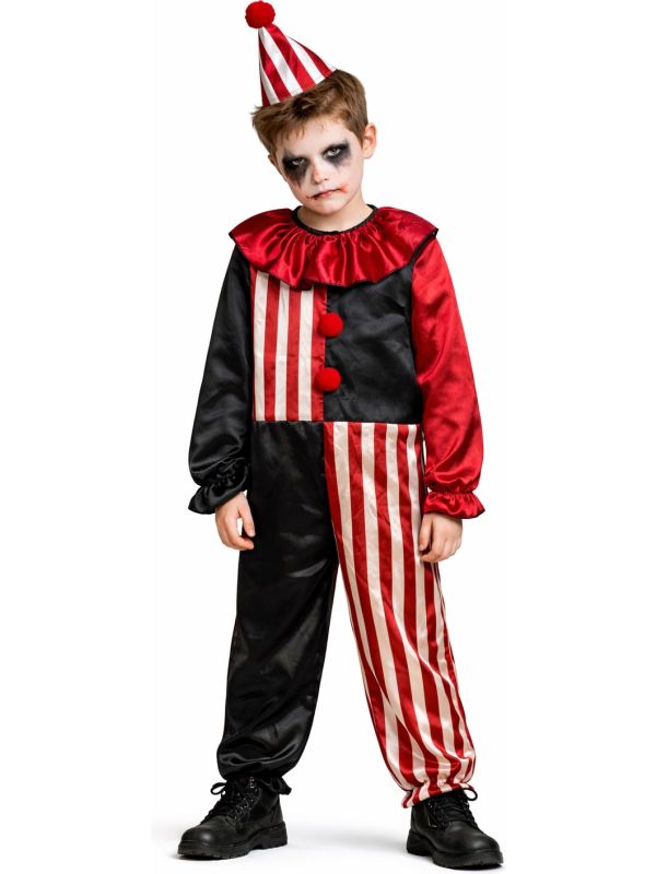 Killer Clown Pak Jongens Rood Zwart Halloween