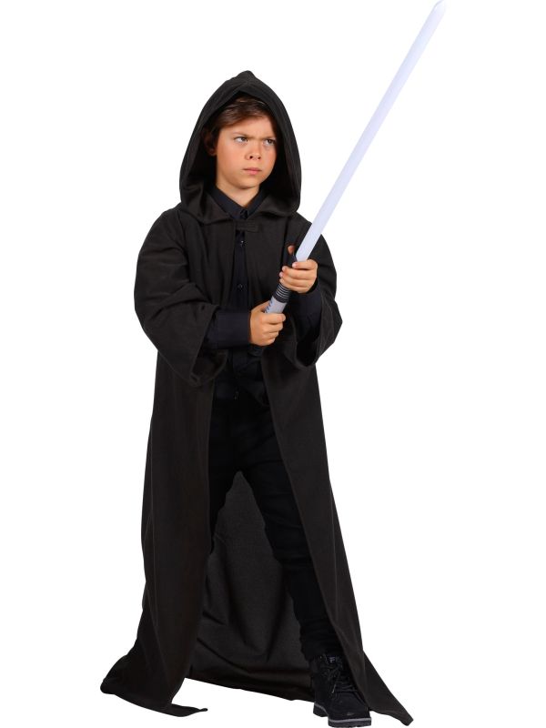 Kinder Cape Zwart met Capuchon 120 cm Tovenaar Halloween
