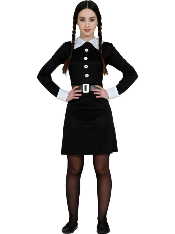 Klassiek Wednesday Addams Outfit Kind 14-16 Jaar