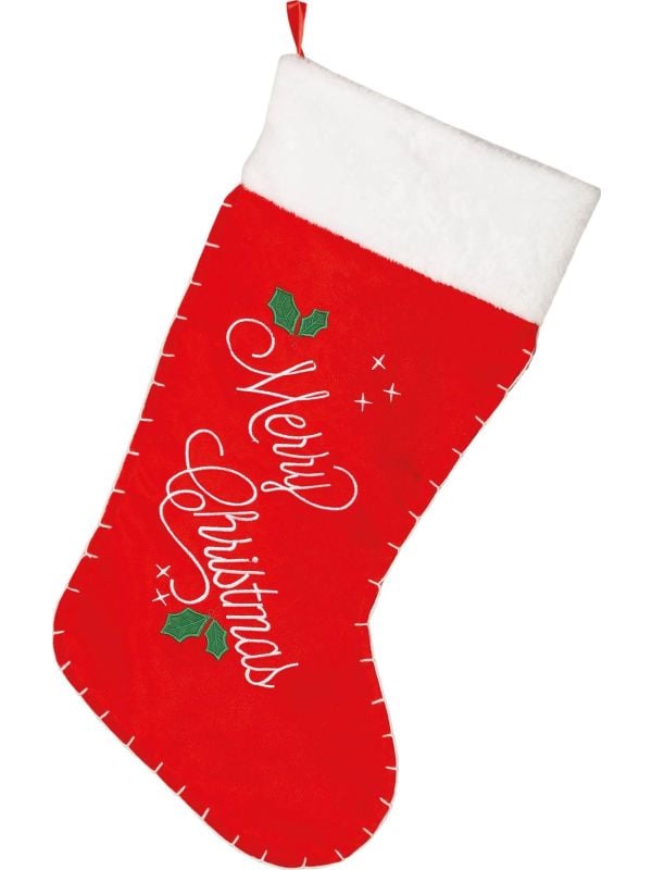 Klassieke kerst cadeausok rood 70cm