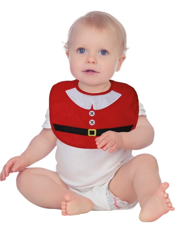 Klassieke rode kerstman baby slabbetje