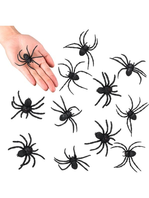 Kleine spinnen set halloween 12x