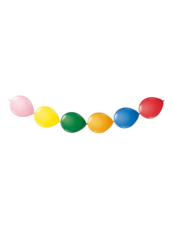 Kleurrijke ballonnenslinger knoopballon 3 meter