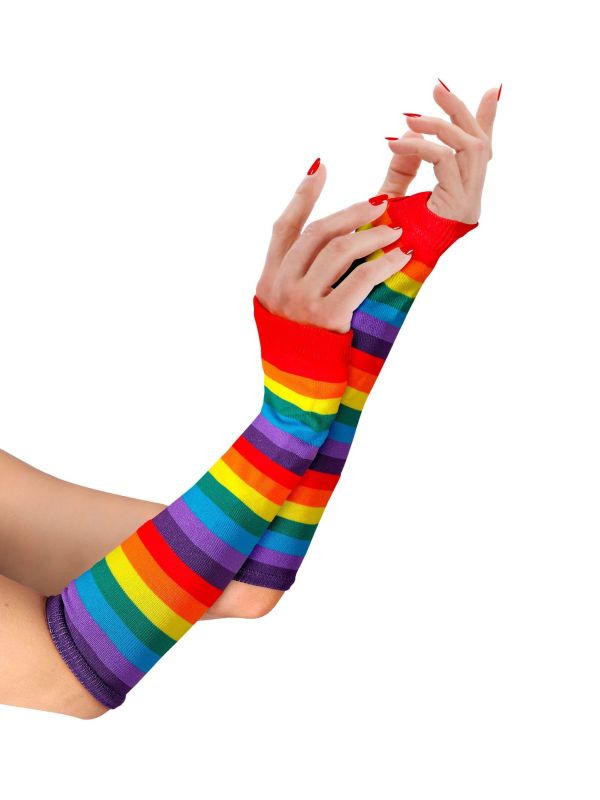 Kleurrijke Regenboog Vingerloze Handschoenen