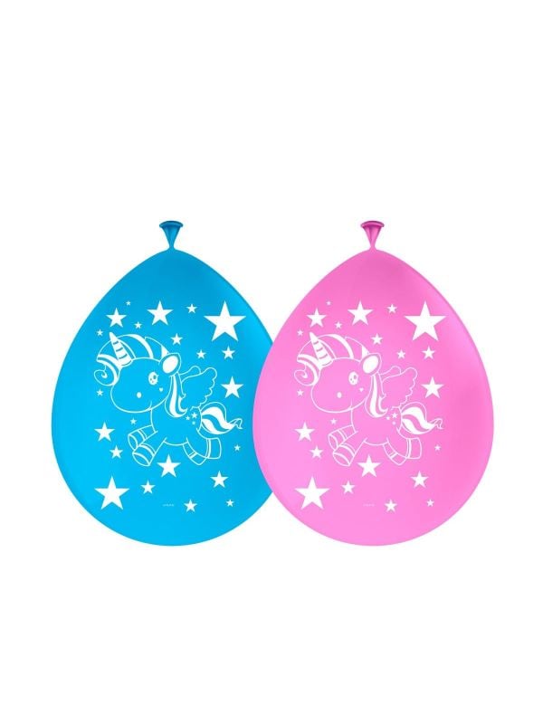 Kleurrijke unicorn ballonnen 8 stuks 30cm