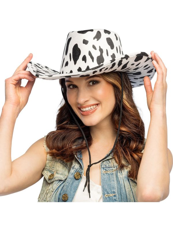 Koe Festival Cowboyhoed Zwart Wit