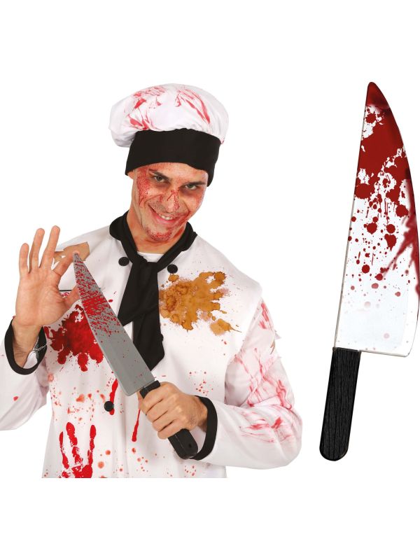 Koksmes met bloed 42 cm halloween