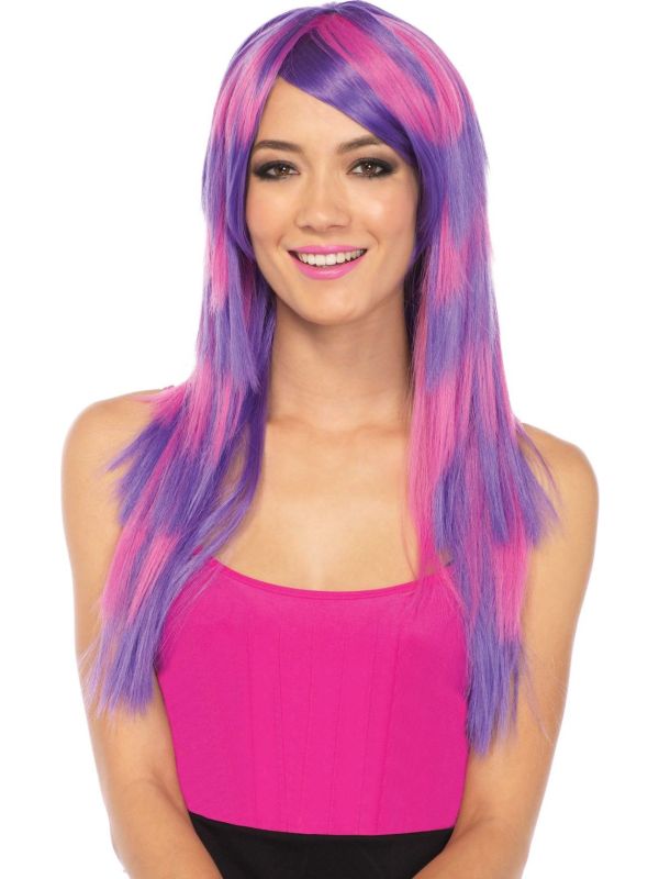 Kolderkat pruik paars roze main product photo