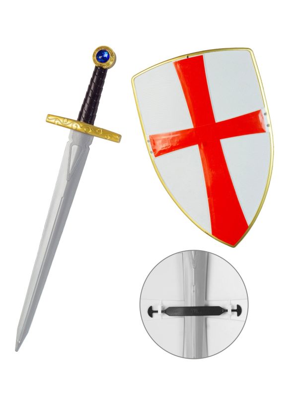 Kruisridder Zwaard en Schild Wit Feest Jongens