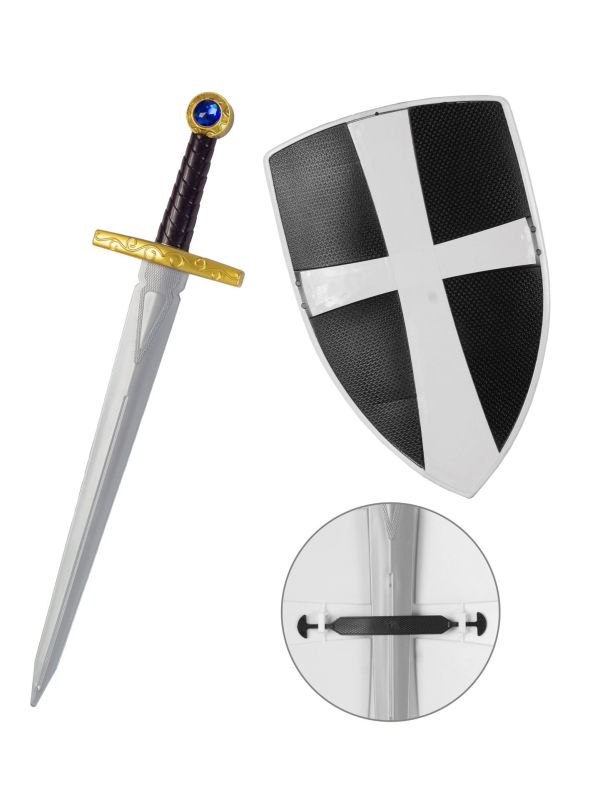 Kruisridder Zwaard en Schild Zwart Feest Jongens