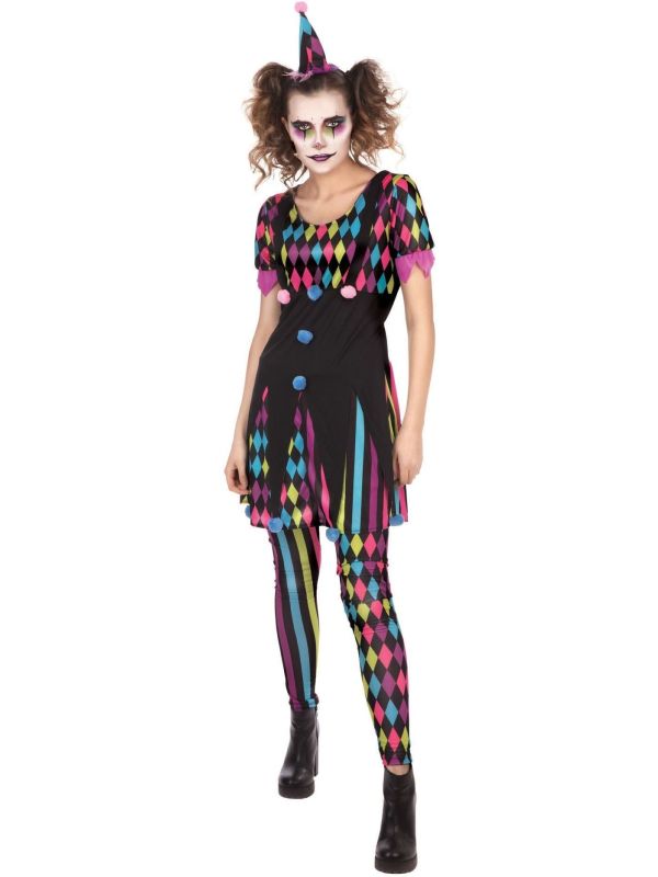 Kwade Harlekijn Multikleruig Jurkje Dames