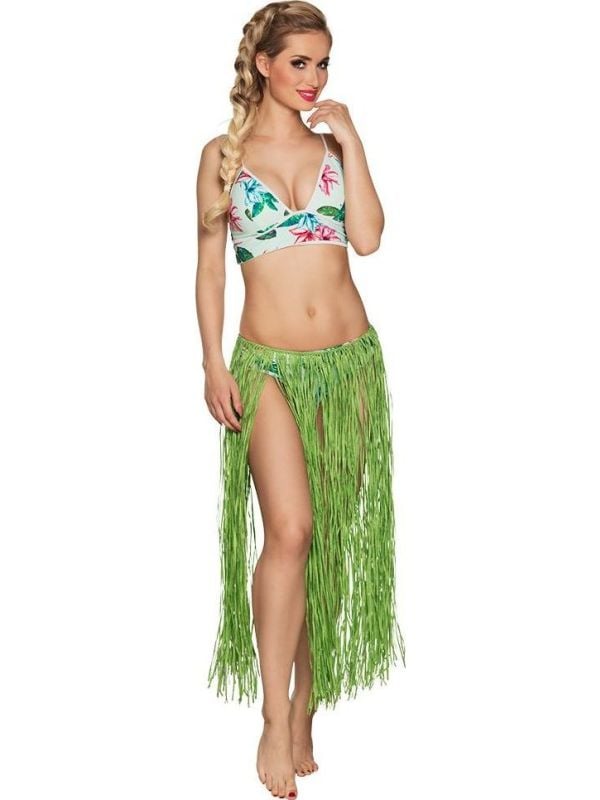 Lange hawaii rok raffia groen main product photo