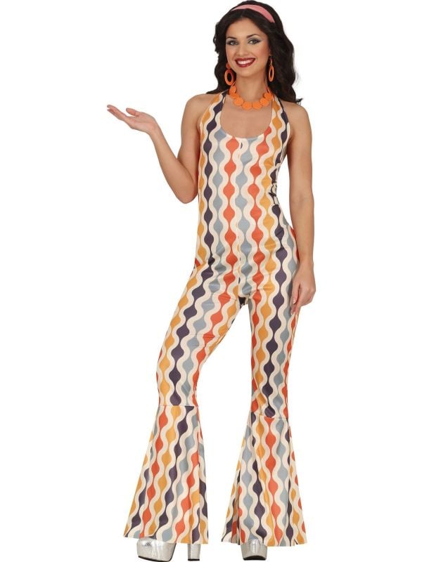 Lange Multicolor Disco Jurk dames